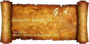 Gosztl Arzén névjegykártya